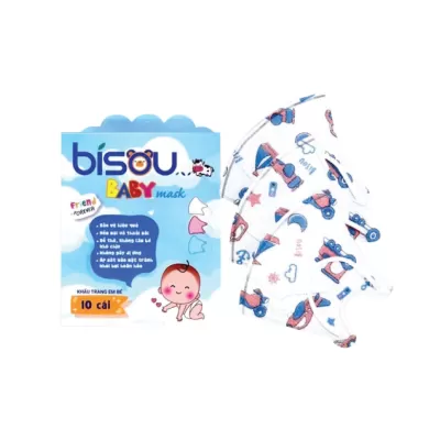 Khẩu Trang 3D Em Bé Bisou Baby Mask Hộp 10 Cái